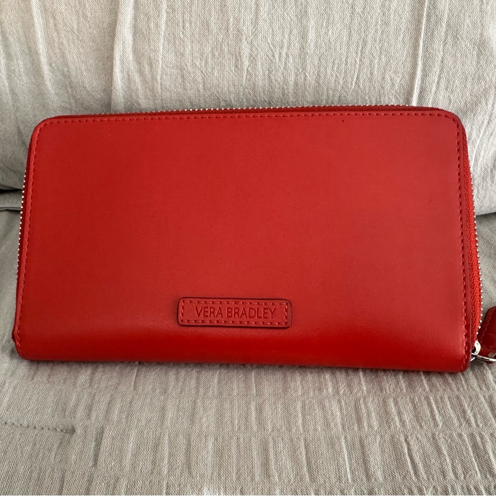 Orange Vera Bradley wallet faux leather